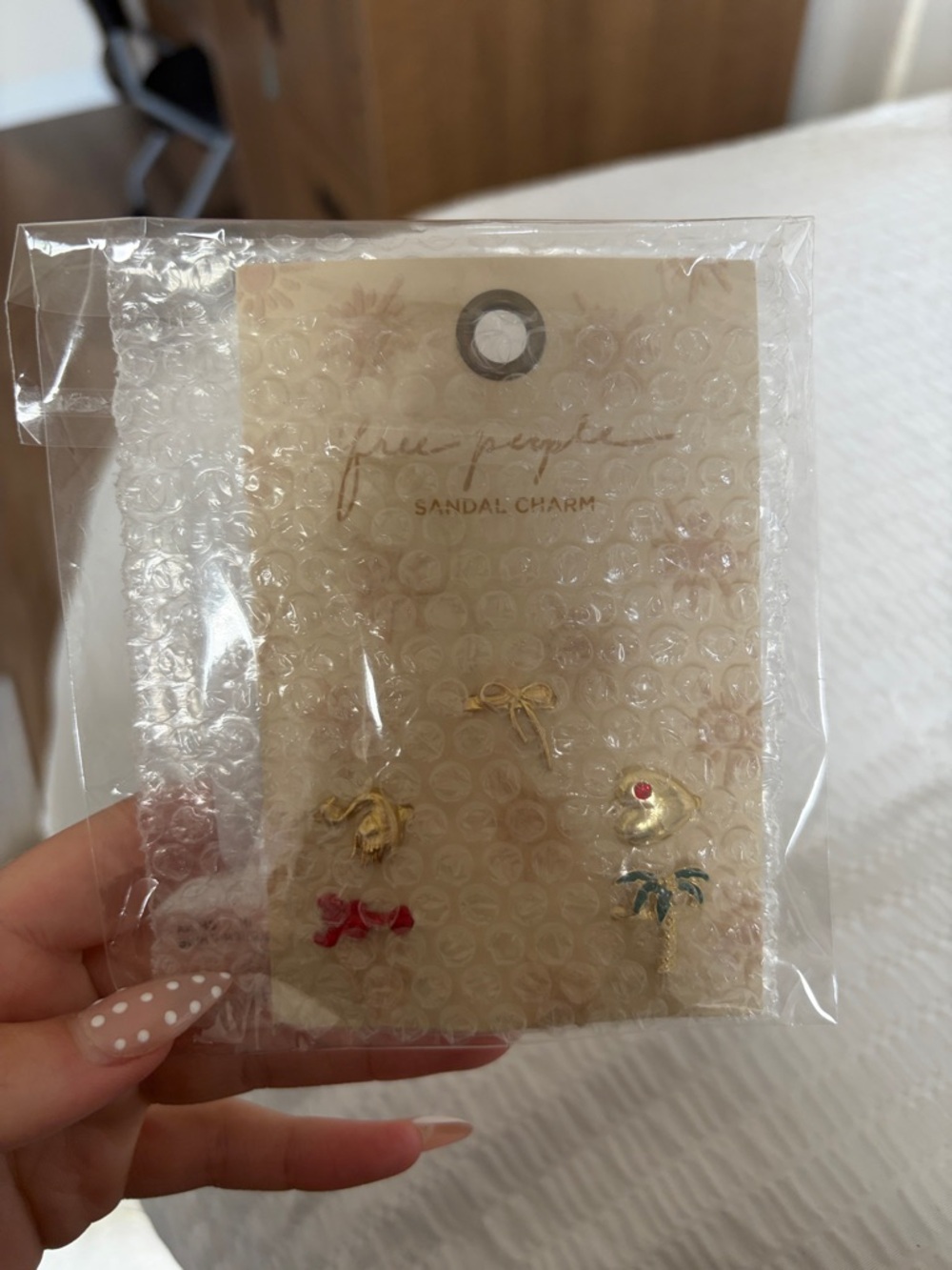 Free People Gold-Tone Sandal Charms with Red and Green Accents